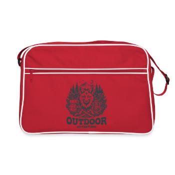 Aventure en plein air | Nature - Camping - Randonnée - Sac Retro - rouge/blanc - Devant