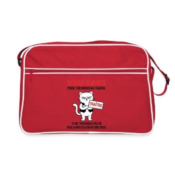 Départ collègue travail nouvel emploi bonne chance - Sac Retro - rouge/blanc - Devant