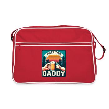 First-time dad, expectant dad, future father - Retro Bag - red/white - Front