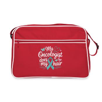 Mon oncologue coiffe mes cheveux - Sac Retro - rouge/blanc - Devant
