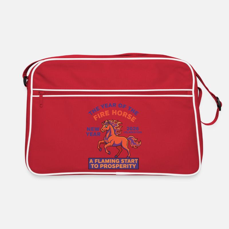 Année du Cheval de Feu 2026 Célébration du Nouvel An Sac Retro