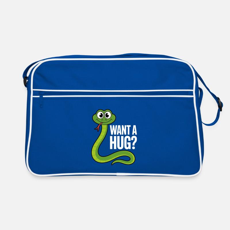 Will einen Umarmungs-Schlangen-Cartoon Retro Tasche