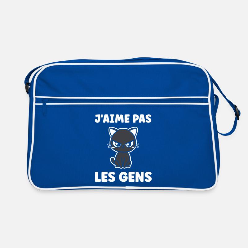 Chat grognon J'aime pas les gens Retro Tasche