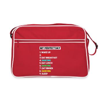 Répétition de la danse Eat Sleep - Vie rétro vintage de danseur - Sac Retro - rouge/blanc - Devant