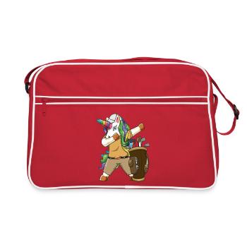 Joueur de golf licorne davant Joueur de golf drôle - Sac Retro - rouge/blanc - Devant