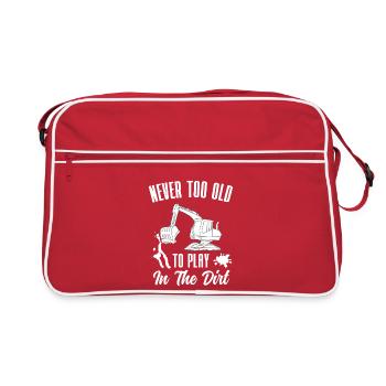 Jamais trop vieux pour jouer dans l’excavatrice de terre - Sac Retro - rouge/blanc - Devant