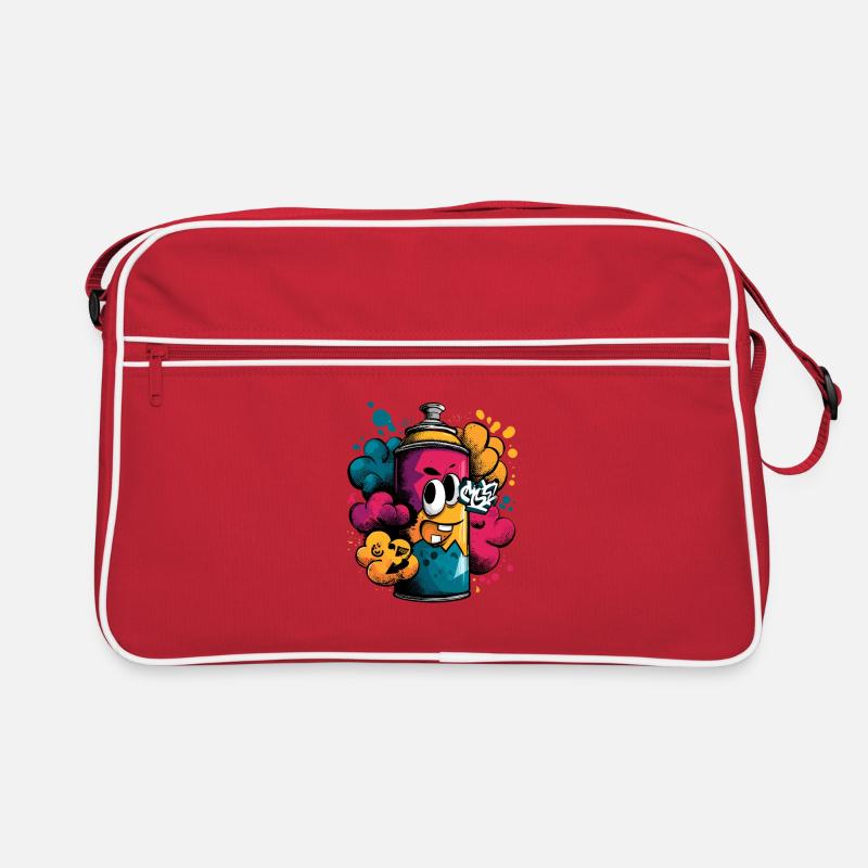 Dessin animé coloré en spray de graffiti Sac Retro