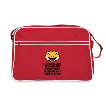 Giggle with Bold Genetic Quote - Retro Bag - red/white - Front