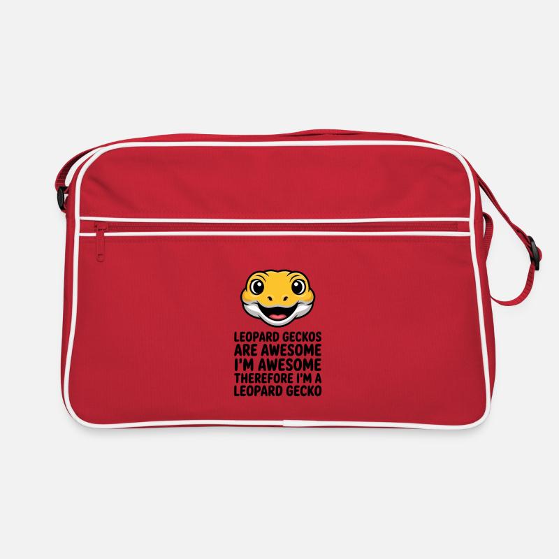 Leopardgekko-Cartoon-Lächeln Retro Tasche