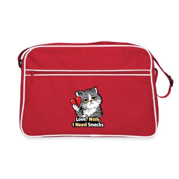 Funny Anti - Valentine day Cat - Sac Retro - rouge/blanc - Devant
