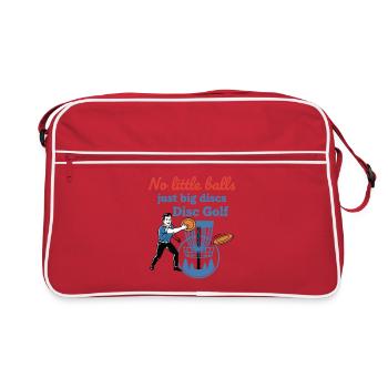 Pas de petites balles, juste de gros disques, disc golf, drôle - Sac Retro - rouge/blanc - Devant