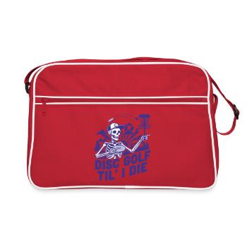 Disc Golf jusqu’à la mort Disc Golfer Drôle Disc Disc Flying Disc - Sac Retro - rouge/blanc - Devant