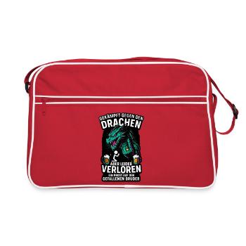 JGA Team Bräutigam - Retro Tasche - Rot/Weiß - Vorne