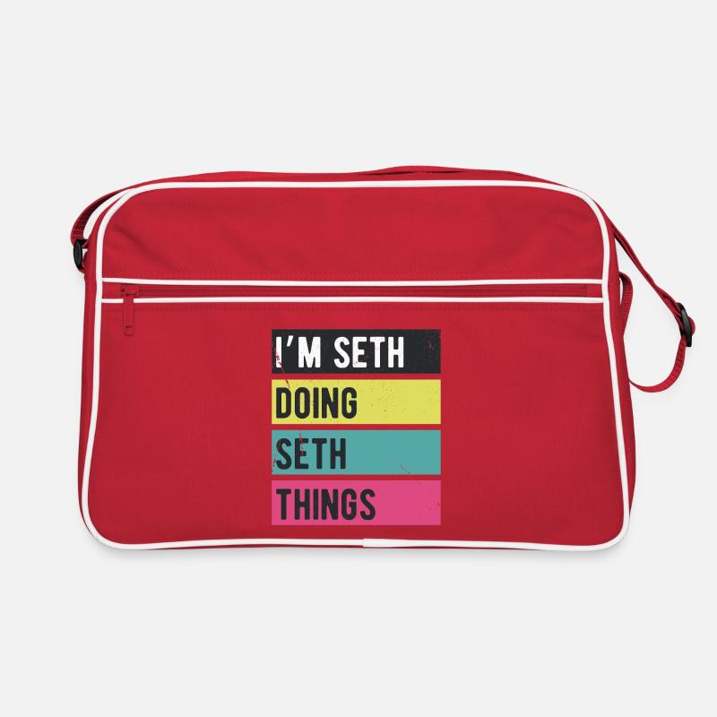 Ich bin Seth und mache Seth-Dinge Retrofarben Retro Tasche