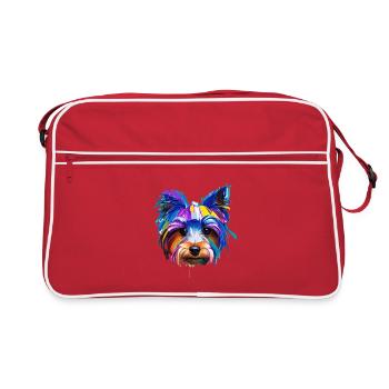 Yorkshire Terrier Yorkie Colorful Pop Art Dog Mom - Retro Bag - red/white - Front