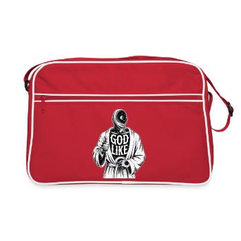 God Like Galaxy Design - Retro Tasche - Rot/Weiß - Vorne