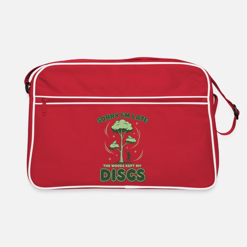 Disc Golf Sorry Im Late The Woods Kept My Discs Retro Bag