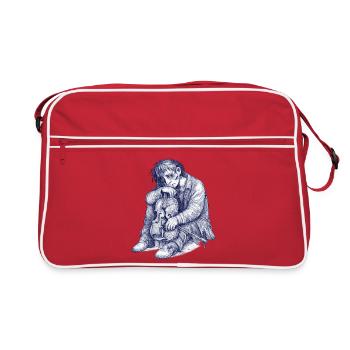 Croquis mélancolique de violon - Sac Retro - rouge/blanc - Devant