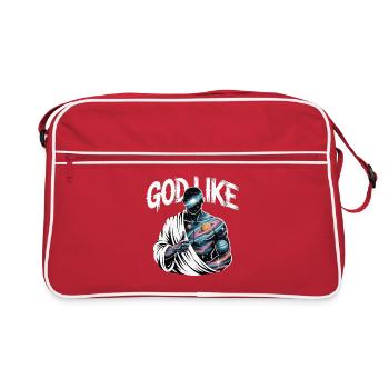 God Like Galaxy Design - Retro Tasche - Rot/Weiß - Vorne