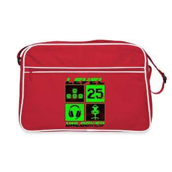 Gamer Niveau 25 débloqué - Gaming - Sac Retro - rouge/blanc - Devant