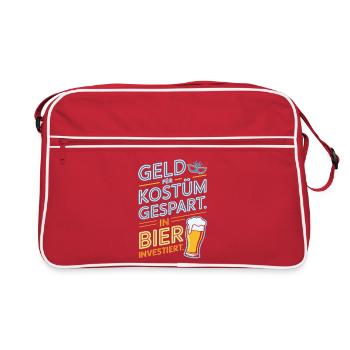 L’argent du carnaval économisé pour la fête costumée de bière et alcool - Sac Retro - rouge/blanc - Devant