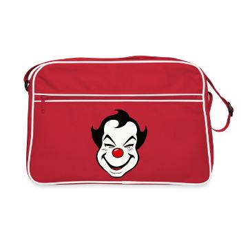 Cheerful Clown Face Carnival Carnival Carnival - Retro Bag - red/white - Front