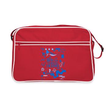 Petite ondulation dans un océan orageux (schéma chargé) - Sac Retro - rouge/blanc - Devant