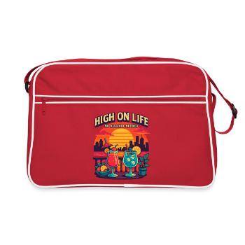 high on life, no alcohol needed - Retro Tasche - Rot/Weiß - Vorne