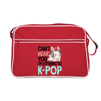 Can't Hear You In Listening To K-Pop - Retro Bag - red/white - Front