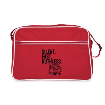 Silent. Fast. Ruthless. - Retro Bag - red/white - Front