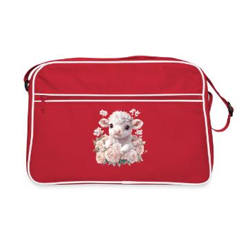 Tender lamb with rosary - Retro Bag - red/white - Front
