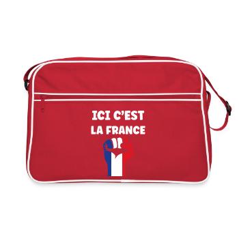 Ici c’est la France – poing tricolore - Sac Retro - rouge/blanc - Devant