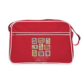 Andens Frukter – Vintage Stamplade - Sac Retro - rouge/blanc - Devant