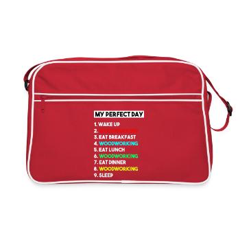 Maître menuisier Fabricant de sciures Menuisier - Sac Retro - rouge/blanc - Devant