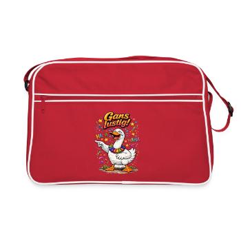 Goose Funny – Foolish Fun for Carnival - Retro Bag - red/white - Front