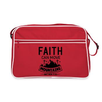 La foi peut déplacer les montagnes Citations chrétiennes Jésus - Sac Retro - rouge/blanc - Devant