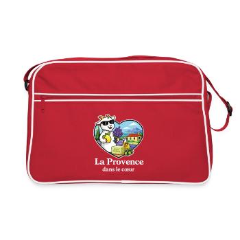 La Provence dans le Cœur Chèvre Lavande Sud France - Sac Retro - rouge/blanc - Devant