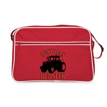 Autrichien Redneck – style alpin avec tracteur et bière - Sac Retro - rouge/blanc - Devant