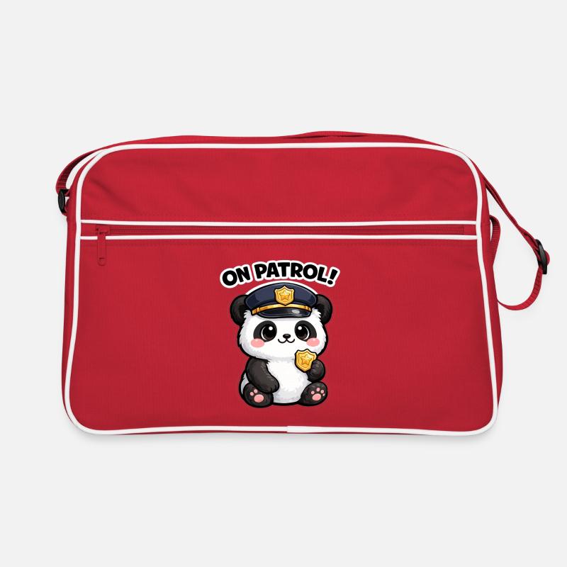 Panda Auf Streife Retro Tasche