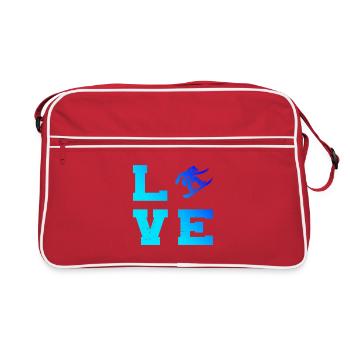 Œuvres d’art propres pour snowboard féminin - Sac Retro - rouge/blanc - Devant