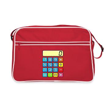 Neon Calculator Pop Art - Retro Bag - red/white - Front