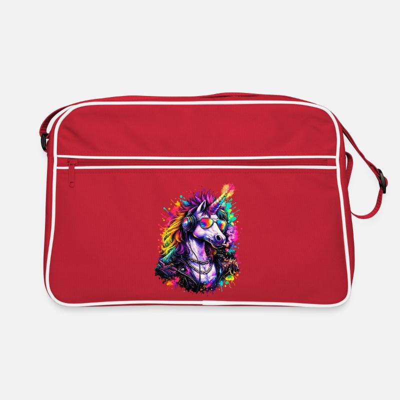 DJ licorne cool avec casque Sac Retro