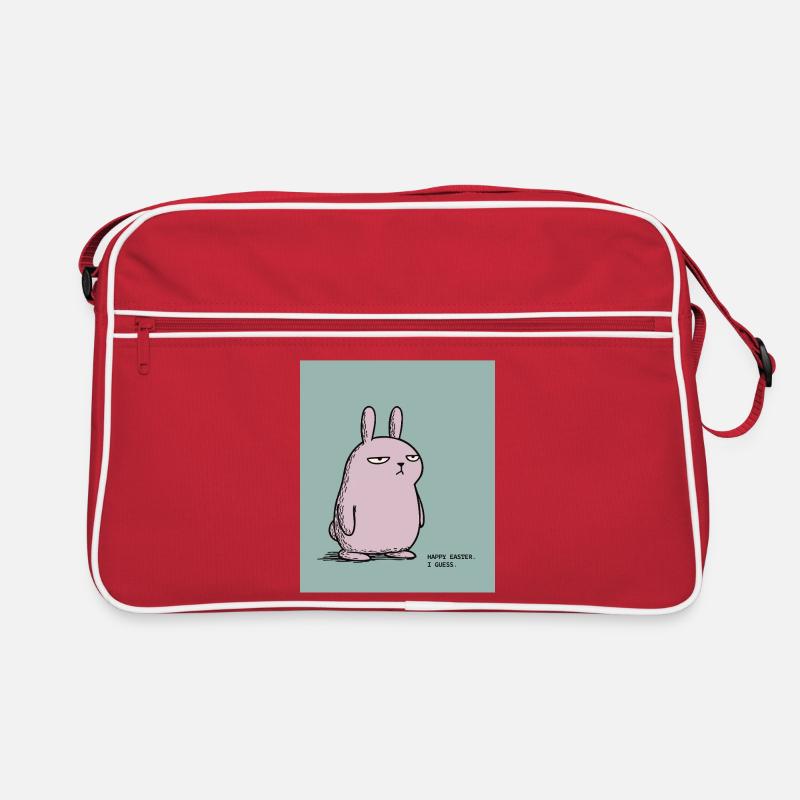Happy Easter I Guess – Grumpy Bunny Easter Design Retro Bag