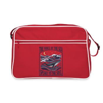 Baleine esthétique de la vie marine – Art océanique - Sac Retro - rouge/blanc - Devant