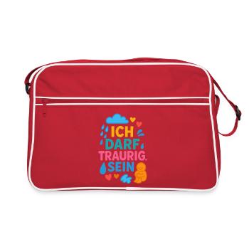 J’ai le droit d’être triste – prendre soin de soi, faire preuve de conscience - Sac Retro - rouge/blanc - Devant