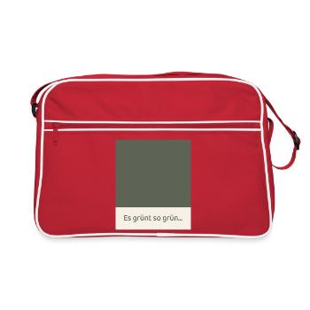 Es grünt so grün – modernes Farbflächen Poster - Retro Tasche - Rot/Weiß - Vorne
