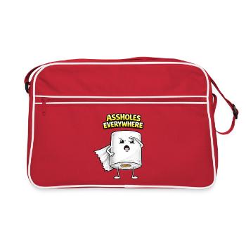 Assholes Everywhere Comic Design - Retro Bag - red/white - Front