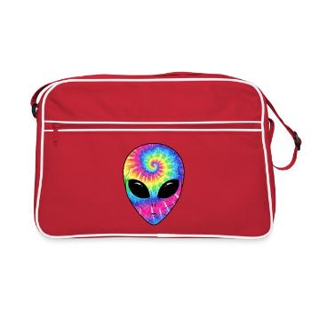 Visage d’extraterrestre TieDye Psychédélique - Sac Retro - rouge/blanc - Devant