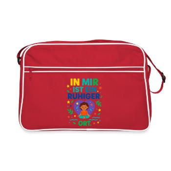 There is a quiet place in me – mindfulness - Retro Bag - red/white - Front