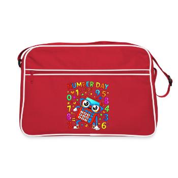 Jour des numéros 2026 Calculatrice Fun - Sac Retro - rouge/blanc - Devant